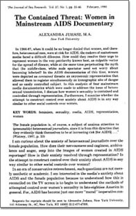 The Contained Threat: Women in Mainstream AIDS Documentary photo