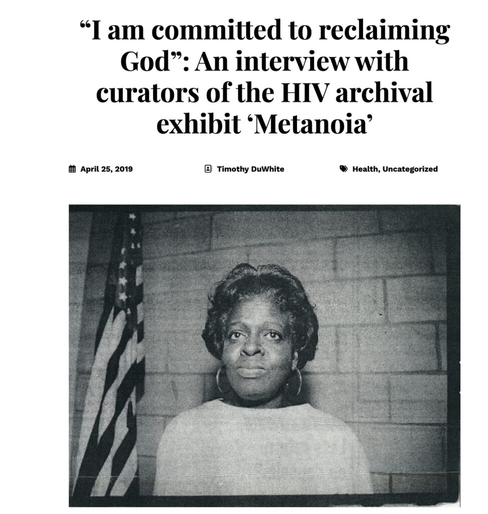 “I am committed to reclaiming God”: An interview with curators of the HIV archival exhibit ‘Metanoia’ photo